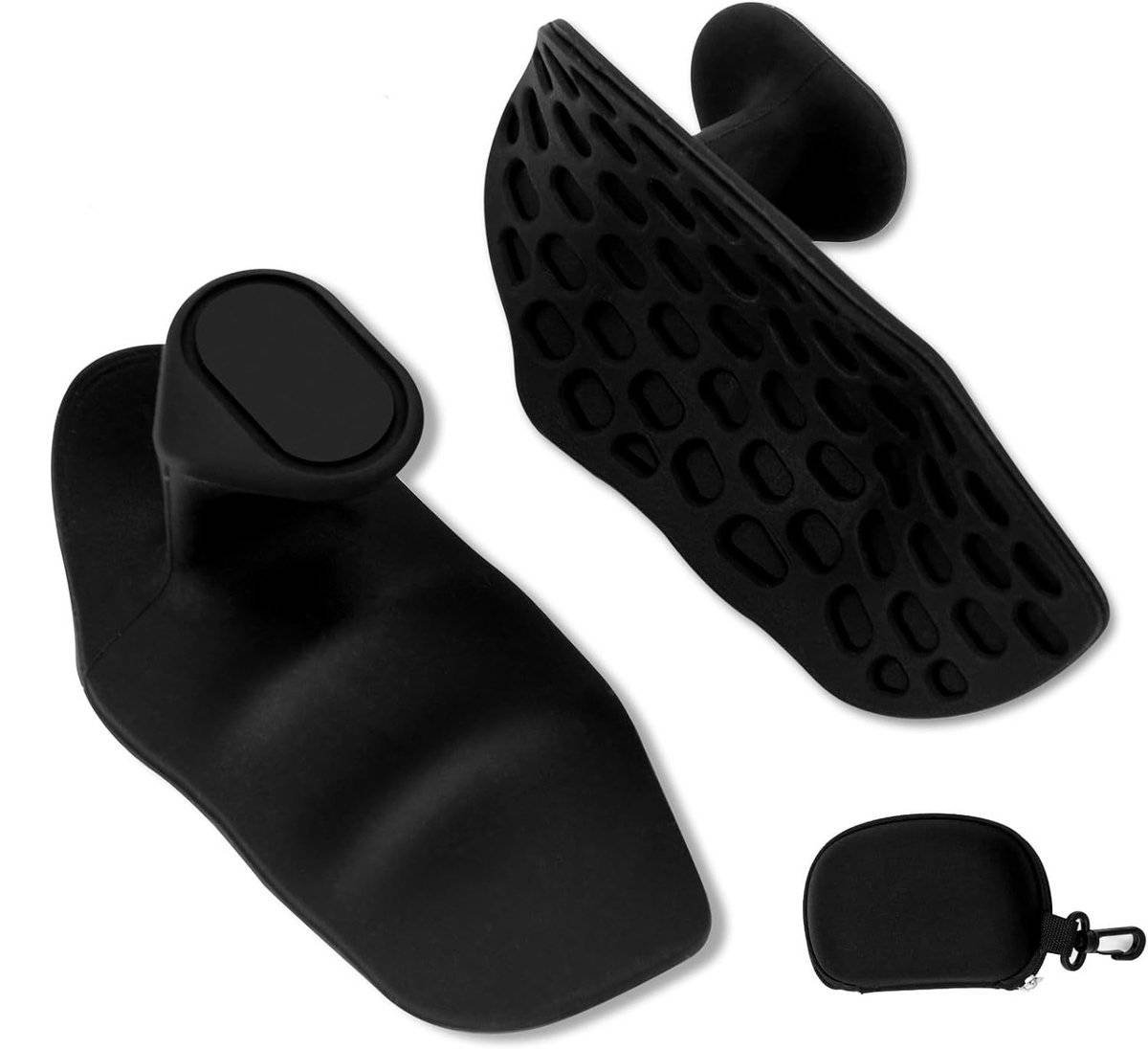 Fitness Strength Training Grips - Pack of 2 - Rubber Gym Weightlifting Non-Slip Exercise Grips - Deadlift Straps - Lift Straps - Strength Training - Fingerless Weightlifting Grips - Non-Slip Palm Protectors - Black