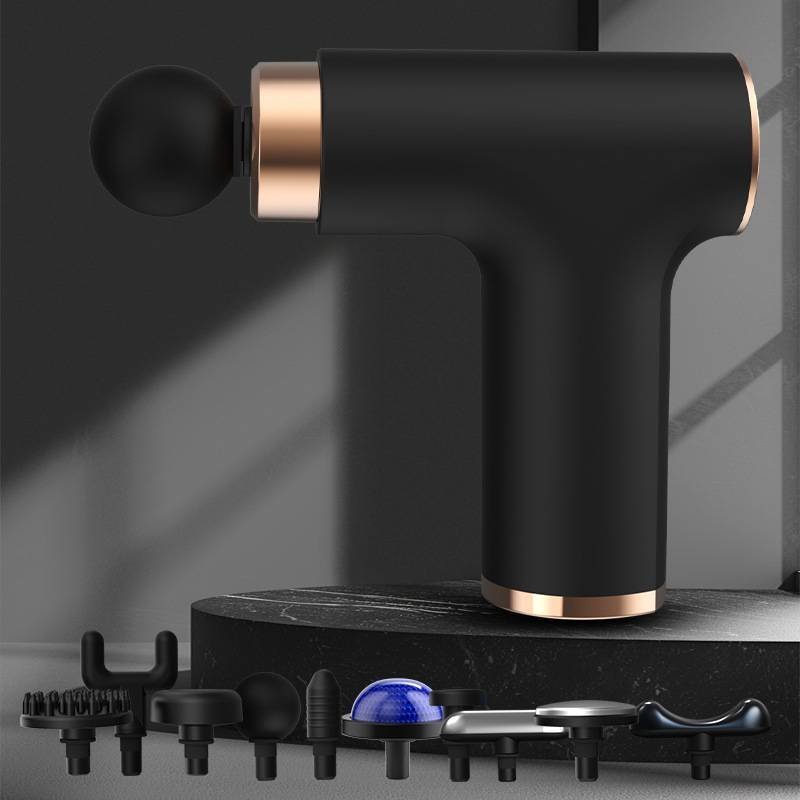 Black Gold Mini Hot Cold Massage Gun with10 Heads - 6 Intensity Dual Thermal Therapy Deep Muscle Reliever for Gym Fitness Recovery