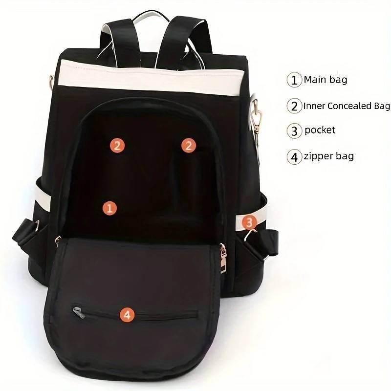  BLUE Large-Capacity Travel Backpack & Tote: Lightweight Soft Nylon, Reversible Shoulder Straps, Multiple Pockets, Fits Teens, Students & Commuters.