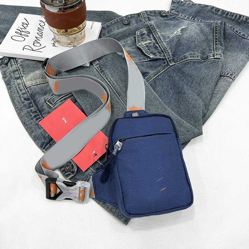 Unisex Mini Nylon Crossbody Sling Bag Chest Pouch Adjustable Wide Strap Lightweight Blue for Travel Sports & Festivals