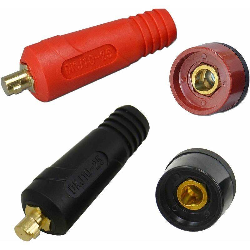 4 pcs Solder Cable Panel Connector Plug Kit 200Amp Quick Connect Socket (Dkj10-25 & Dkz10-25)