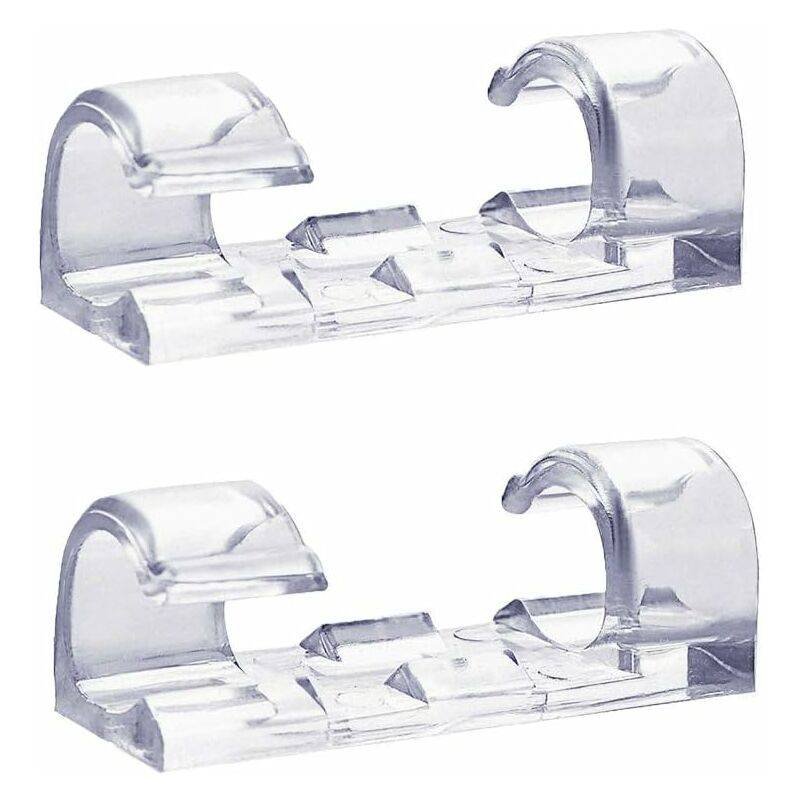 60 Pack Clear Cable Clips, Strong Self-Adhesive Cable Holder, Durable Plastic Cord Management Organizer Clamps For Home