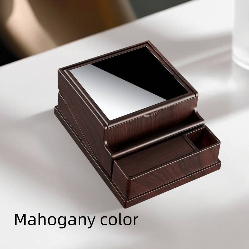 Rosewood grain Automatic Cigarette Box with 40-Slot Capacity – Pop-Out Dispenser for Car and Home Use, ABS Material with Lighter Holder and Carbon Fiber Look Design