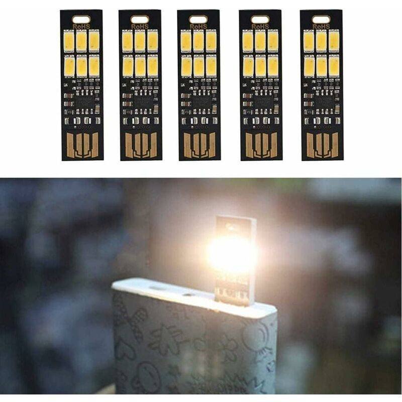 Global 5 Usb LED Lights For Laptop Keyboards, Super Bright With 6 LEDs And One Key Dimmer To Adjust The Light, Hang On