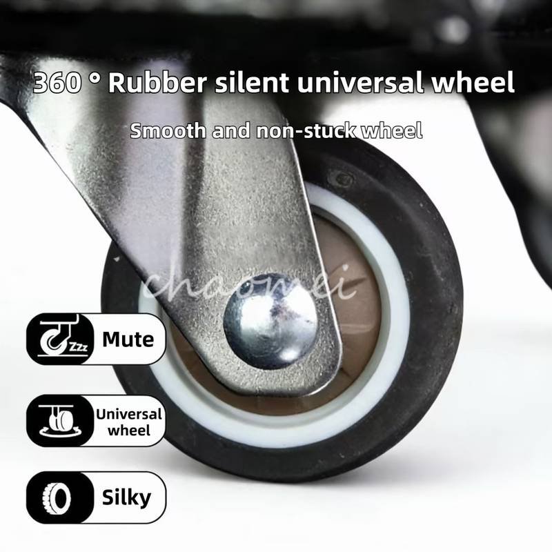 Black Portable Folding Shopping Trolley Bag(50x40x30CM) - Durable Woven Fabric, Reusable Grocery Bag with Wheels for Effortless Travel