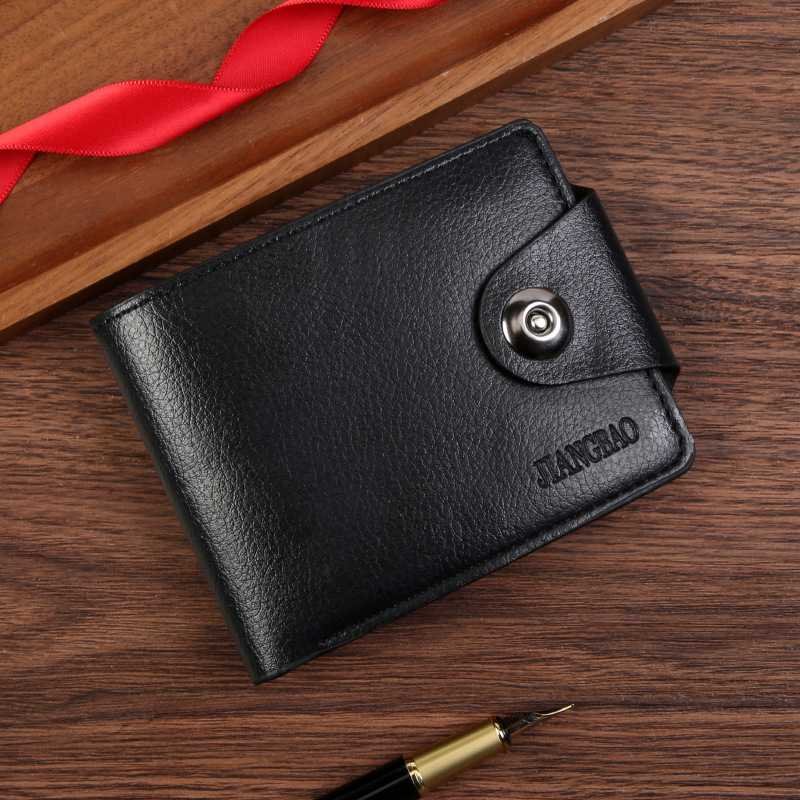 Black Men's PU Leather Wallet with Magnetic Clasp and Zipper Pocket for Cards Cash and Coins Ideal for Daily Use in Australia
