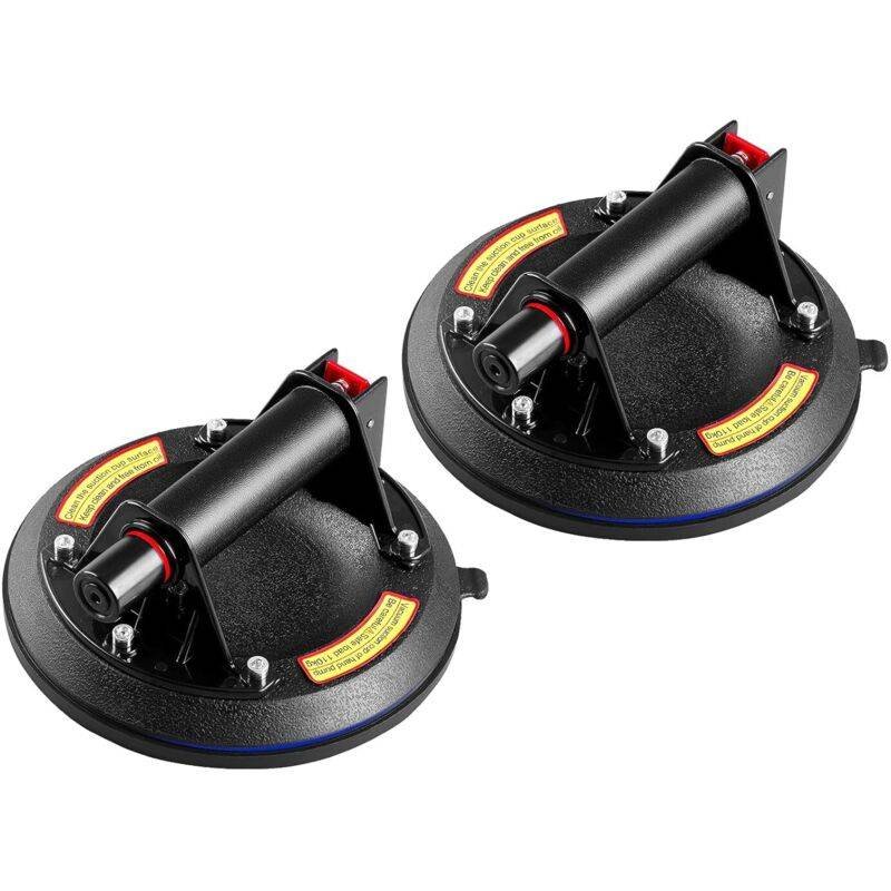 Tile Suction Cup, 2 Pieces 8" Professional Glass Suction Cup, Glass Lifting Suction Cup, Glass Vacuum Suction Cup, Load