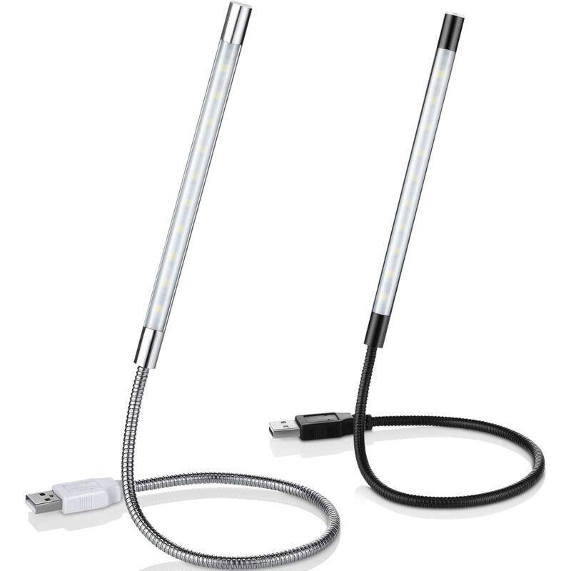 2 Pieces Usb LED Reading Lights Stick Flexible Usb Book Light Dimmable LED Usb Light Touch Gooseneck For Laptop Book