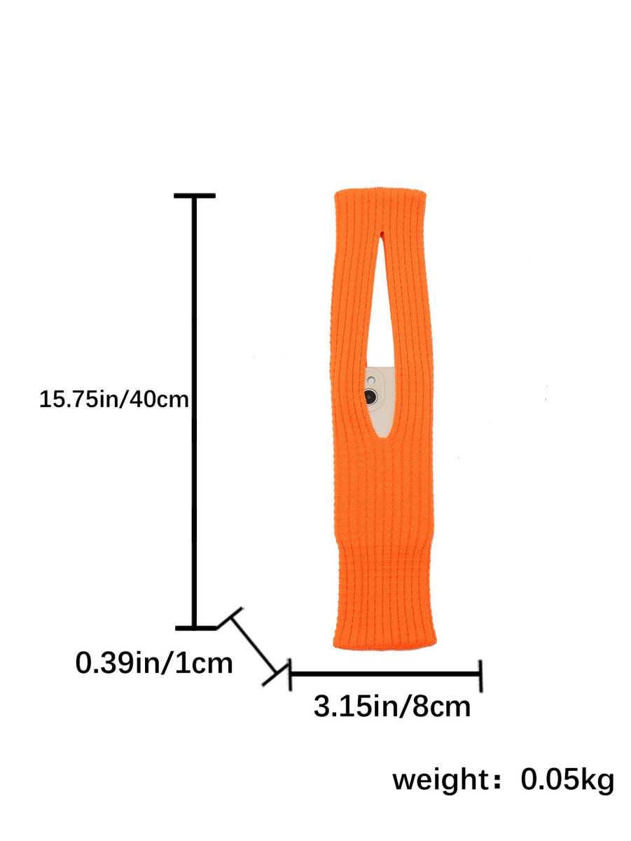 Blue High-Elastic Knit Short Phone Sling Bag – Compact Streetwear Accessory for iPhone, Minimalist Single Shoulder Carry with Stretchy Ribbed Design