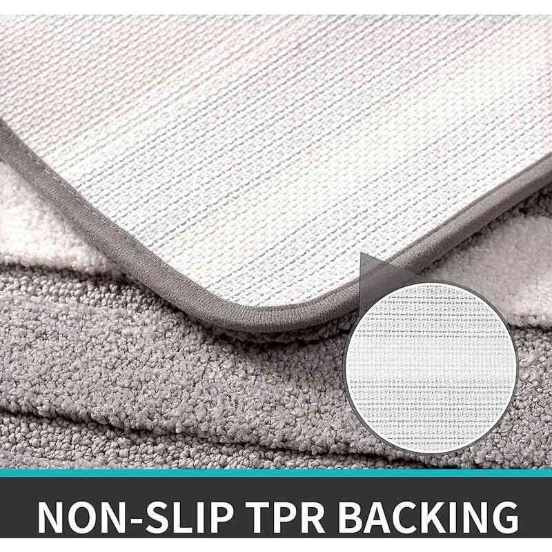 Non-Slip Bath Mat, Extra Soft Bathroom Rug, Machine Washableable, Water Absorbent, 40 X 60 Cm, Grey
