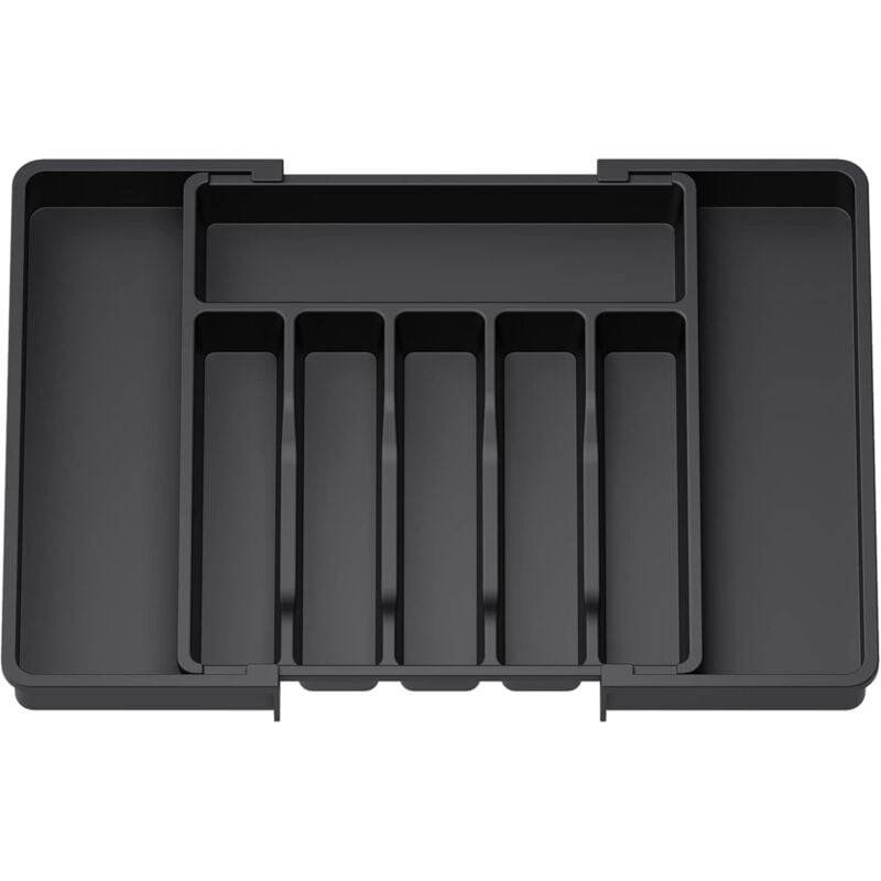 Cutlery Tray, Expandable Utensil Tray For Drawer, Adjustable Drawer Organizer For Kitchen, Compact Plastic Storage For