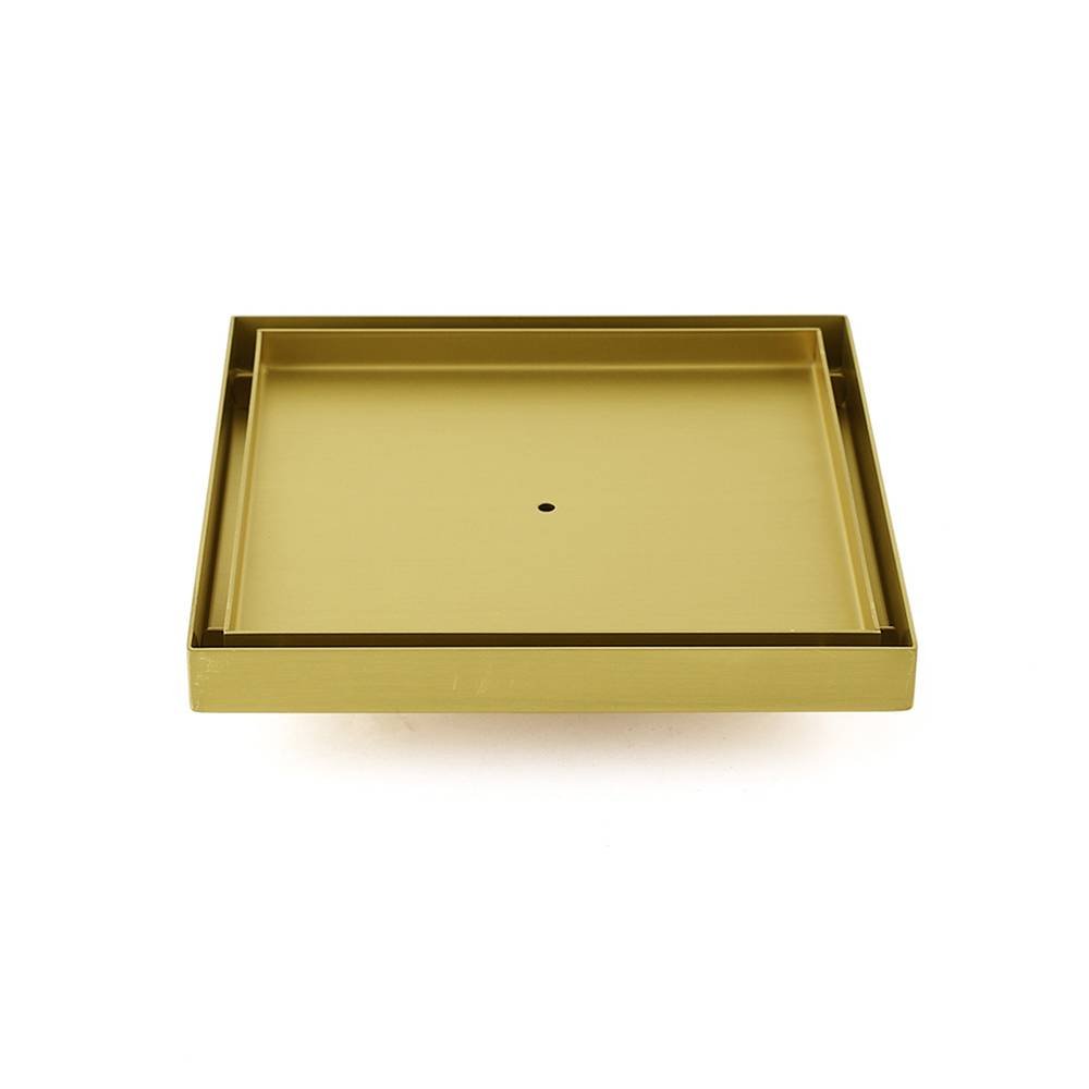 Brushed Gold Large 200mm Tile Insert Floor Drain Shower Grate 50mm Waste Outet