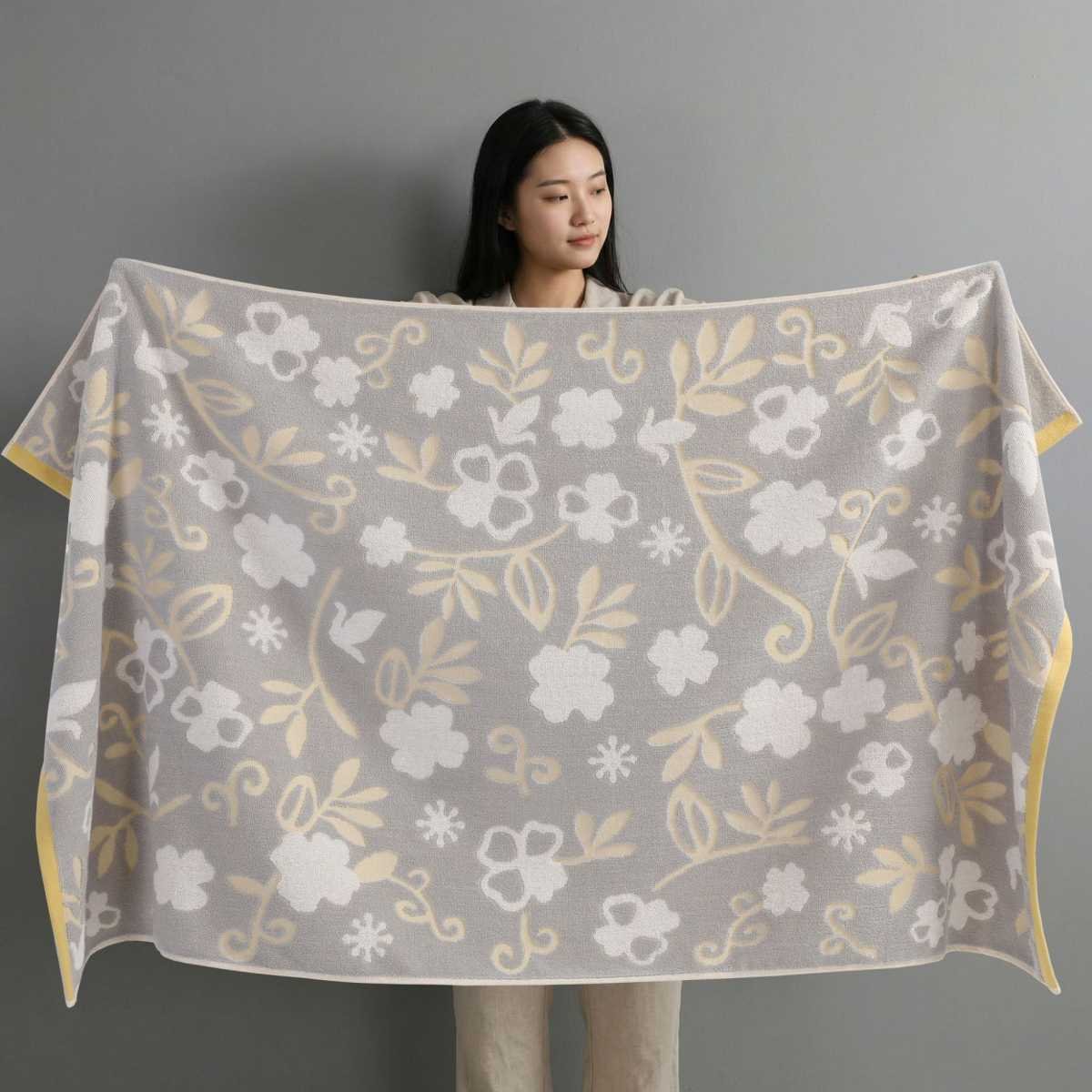 Grey Balloon Deluxe Extra Large Pure Cotton Beach & Bath Towel | Highly Absorbent, Thick 70 x 140 cm | Fun Cartoon Design