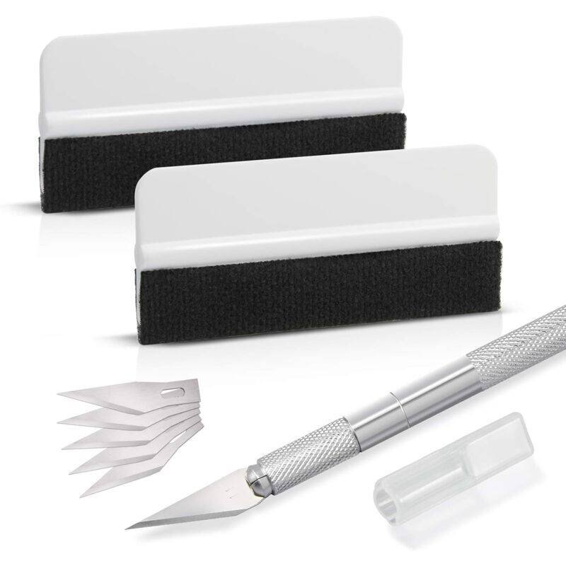 Car Accessories Squeegee Kit, With Felt Squeegee, Hobby Knife For Application Or Scraping With Cutter And Plastic