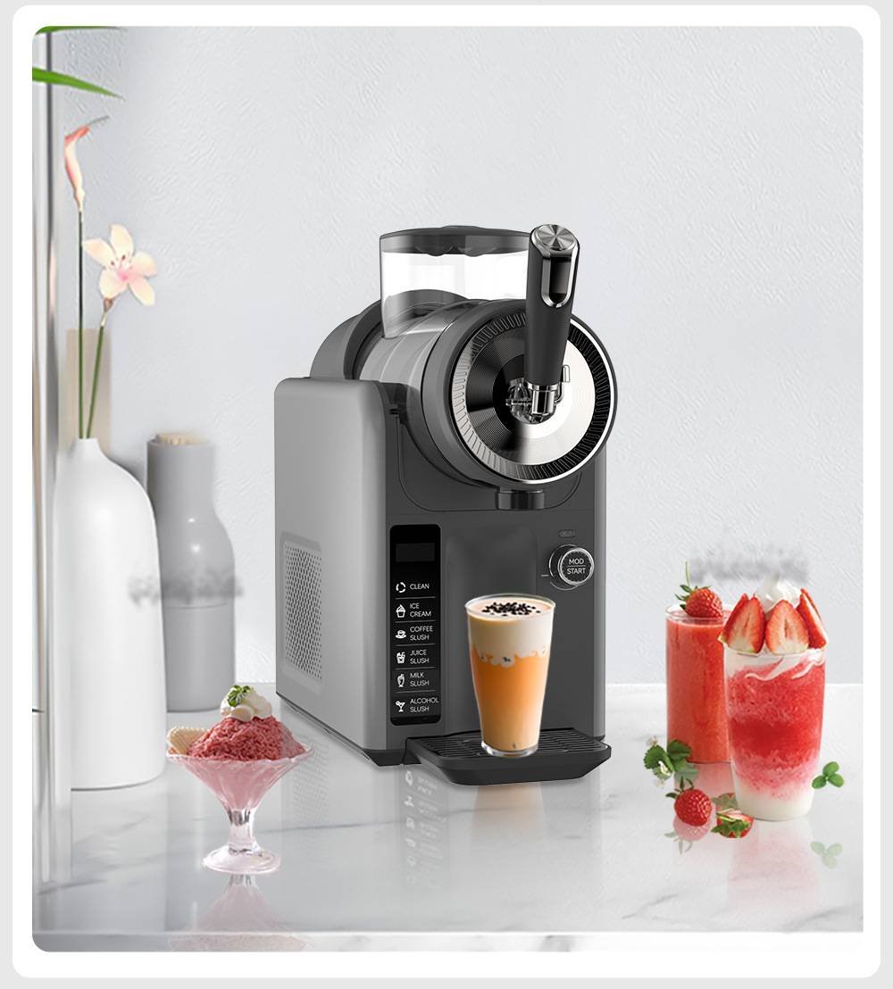 Dark Grey Compact Home Cold Drink & Ice Cream Maker – Multi-Functional Slush, Milkshake, Coffee, Cocktail & Ice Cream Machine with Auto-Clean Function (AU Plug)