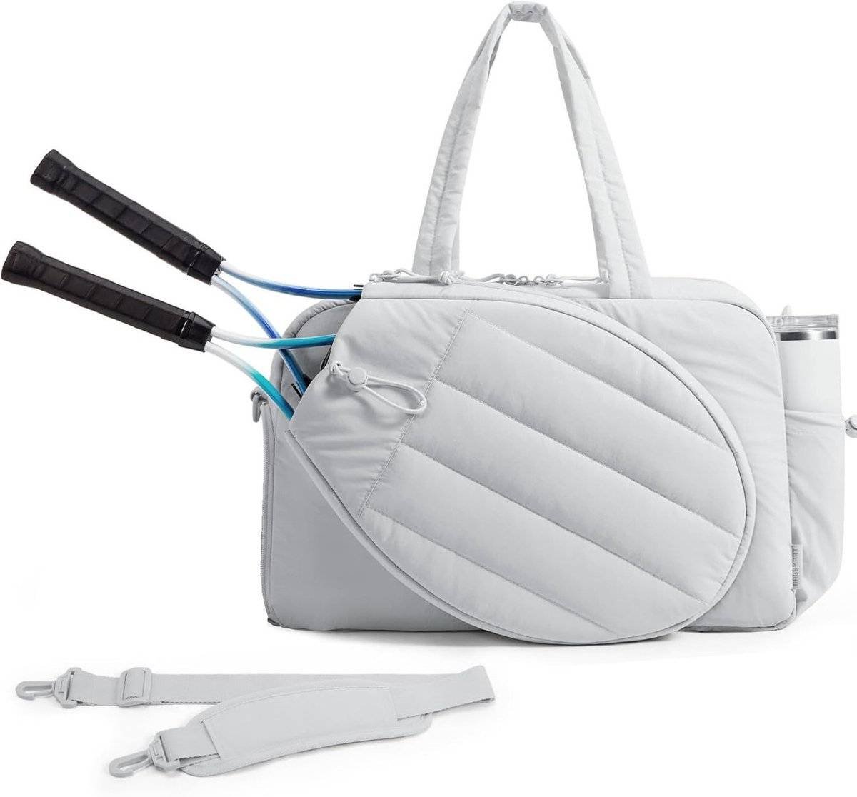 Tennis Bag - Tennis Backpack - 42L with Shoe Compartment - Sports Bag - Waterproof Racket Bag - Protective Racket Compartment - Portable as a Shoulder Bag - Gray