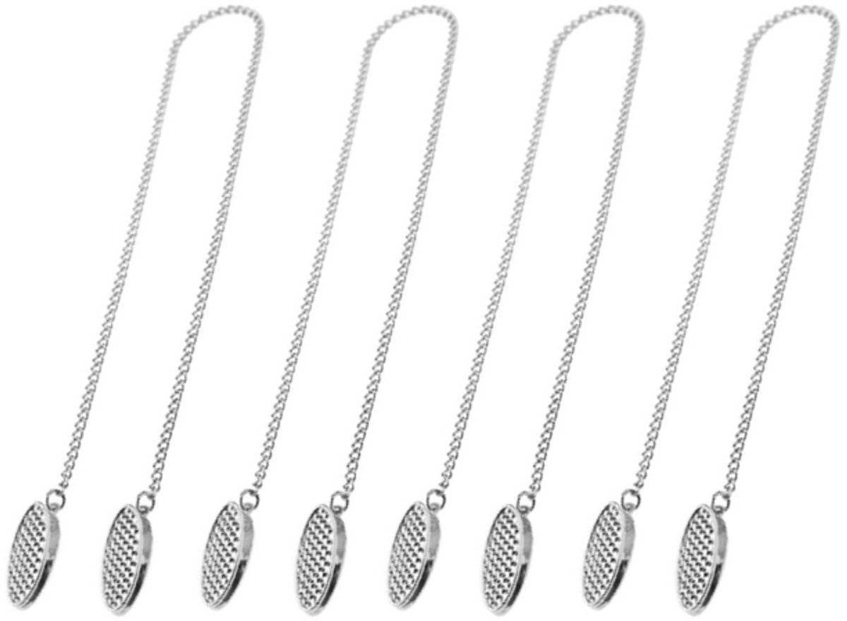 pieces - napkin chain - napkin clips - napkin clips with chain - napkin chain - napkin clips - bib holder adult - napkin clips with cord - 50cm - silver - Metal