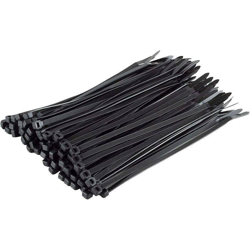Pack Of 100 Cable Ties, Black, 200 X 4.8 Mm