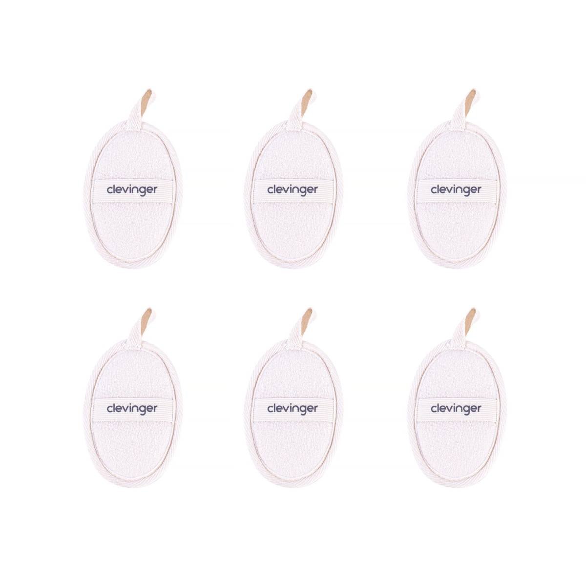 6 pcs Clevinger Eco Oval Facial Exfoliating Loofah – Biodegradable Skin Exfoliation Pads