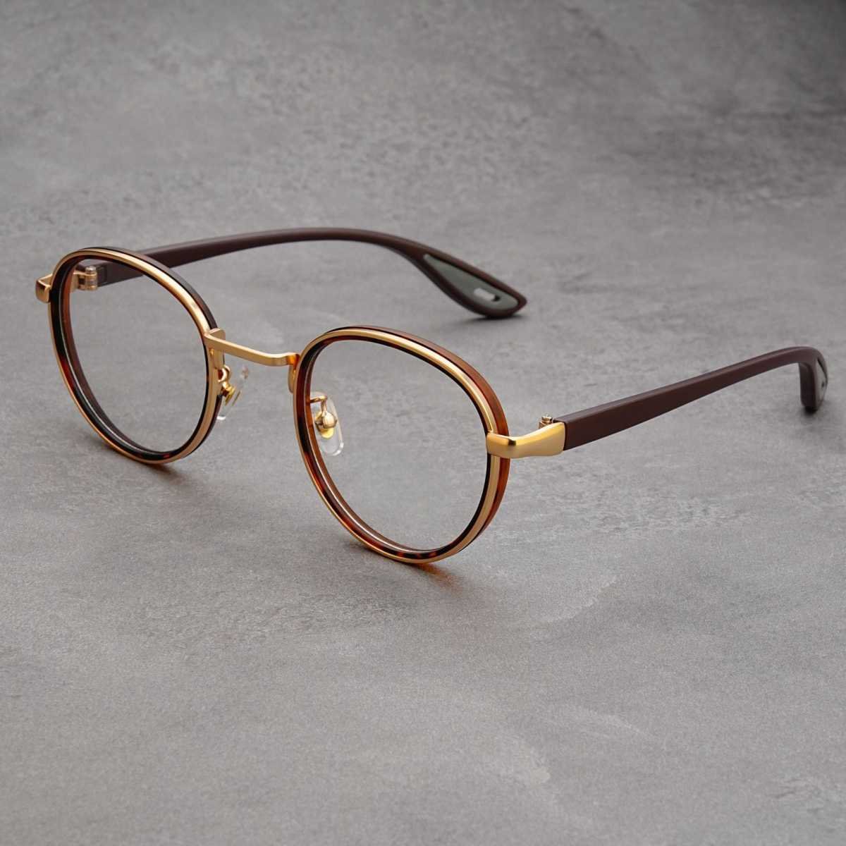 Gold-rimmed Tortoiseshell Frame Retro Round Sunglasses Vintage Metal & PC Frame Casual Classic Style for Men and Women - Lightweight 137mm Width