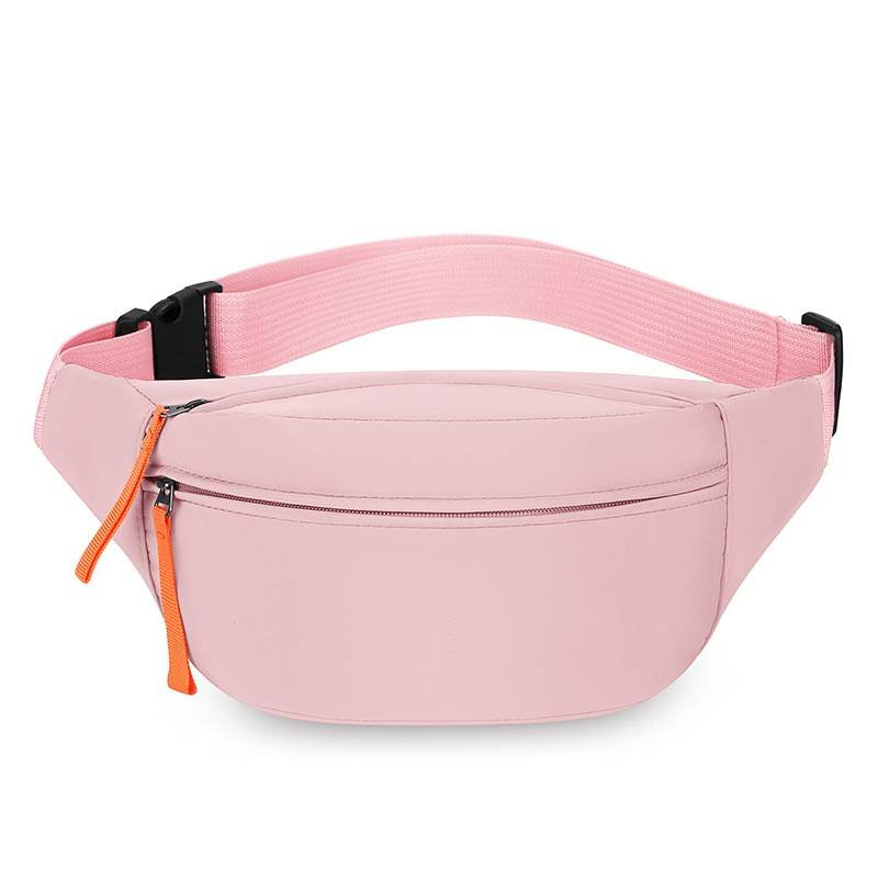 Pink Women's Fashion Crossbody Sling Bag Large Capacity Casual Shoulder Bag Waterproof Nylon Waist Pack for Travel Sports(Style One)