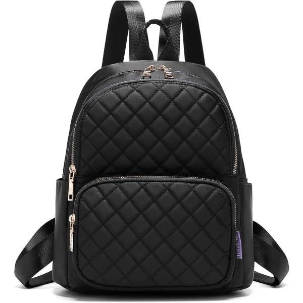 Women's Casual Backpack - Anti-Theft Nylon Small Backpack, Black