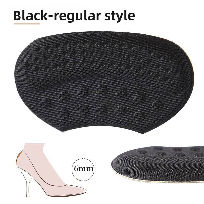 5 Pair Black Soft & Breathable Heel Grips for Loose Shoes - Anti-Slip Shoe Pads for Blister Protection & Size Adjustment (6mm)