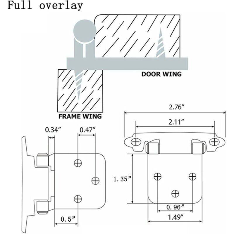 8 Pieces Stainless Steel Hinge, Cupboard Door Hinge With Screws, Stainless Steel Furniture Hinge, For Door Hinges,