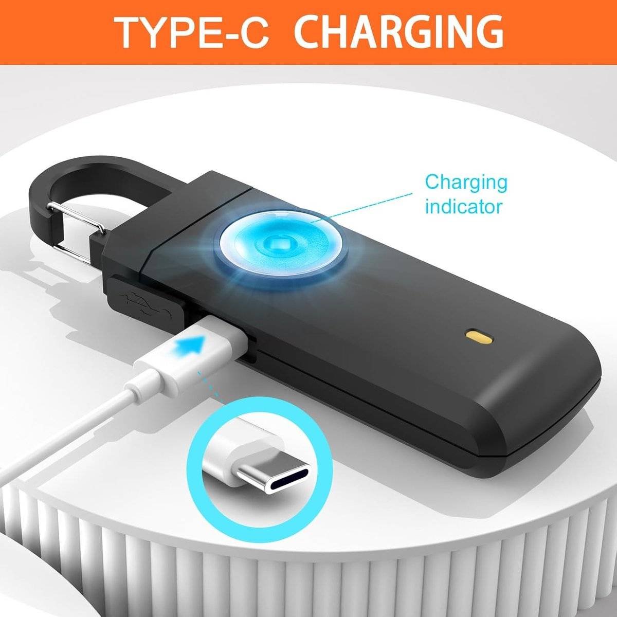 Personal Alarm - Powerful 130dB Sound and Flashing Light - Personal Security Alarm - Self-Defense Keychain - Personal Protection - Emergency Signal - Senior Alarm - Portable Security Alarm - Black