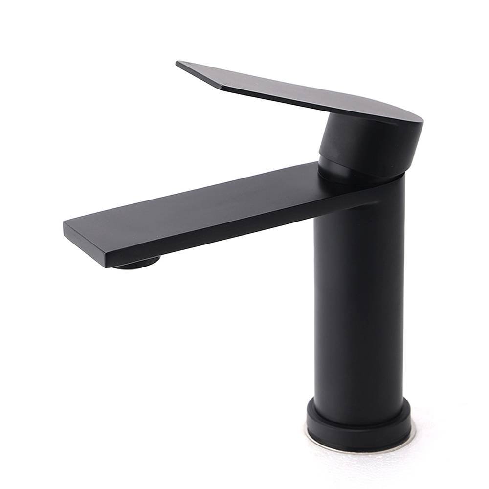 Matt Black Round Bathroom Basin Mixer Vanity Sink Faucet Spout Laundry Tap WELS