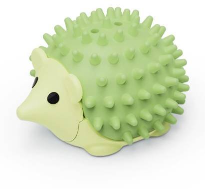 Green 4 Pack Hedgehog Catnip Toys Self Grooming Face Scratcher & Teething Chew Toy Soft Rubber Interactive Play Set for Kittens
