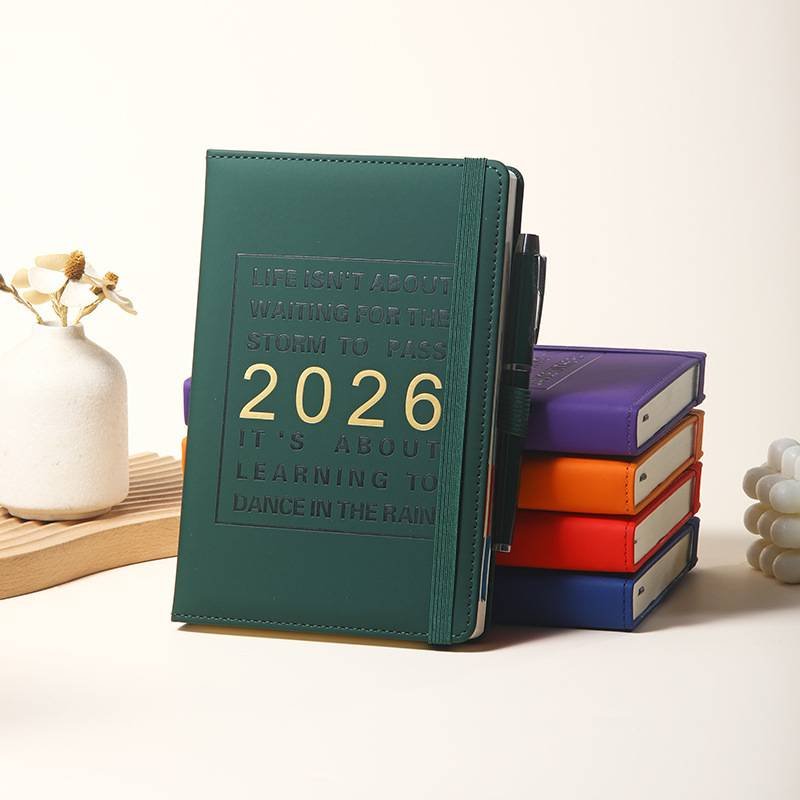 Agenda 2026 - Daily Agenda & Planner - A5 Format - 365 Day Overview - Hardcover - [Red]