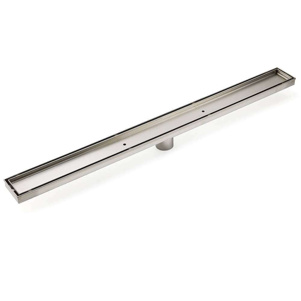 WaterMark Brushed Steel 900mm Tile Insert Shower Grate Floor Drain 50mm Outlet