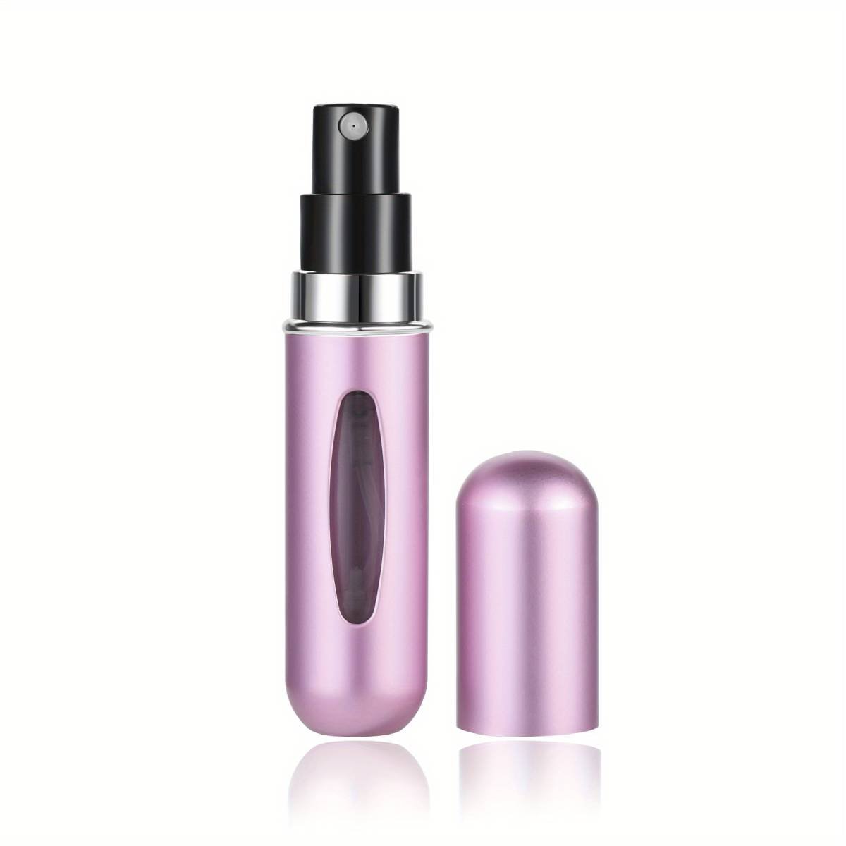 4PCS Pink Portable Perfume Atomizer Bottle(5ML) - Refillable Travel Scent Pump Case, Leak-Proof Aluminum Spray Atomizer