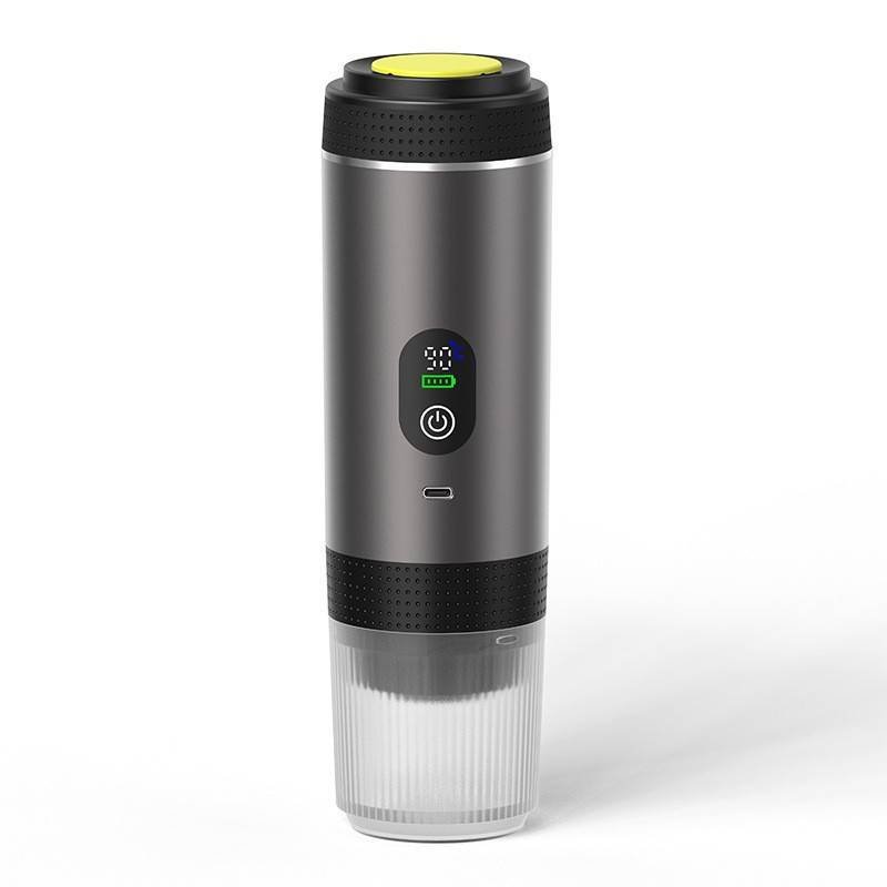 Grey 3-in-1 Portable Espresso Maker with Self-Heating and One-Touch Cold Hot Brew - Smart Digital Display & 20Bar High Pressure for Rich Crema