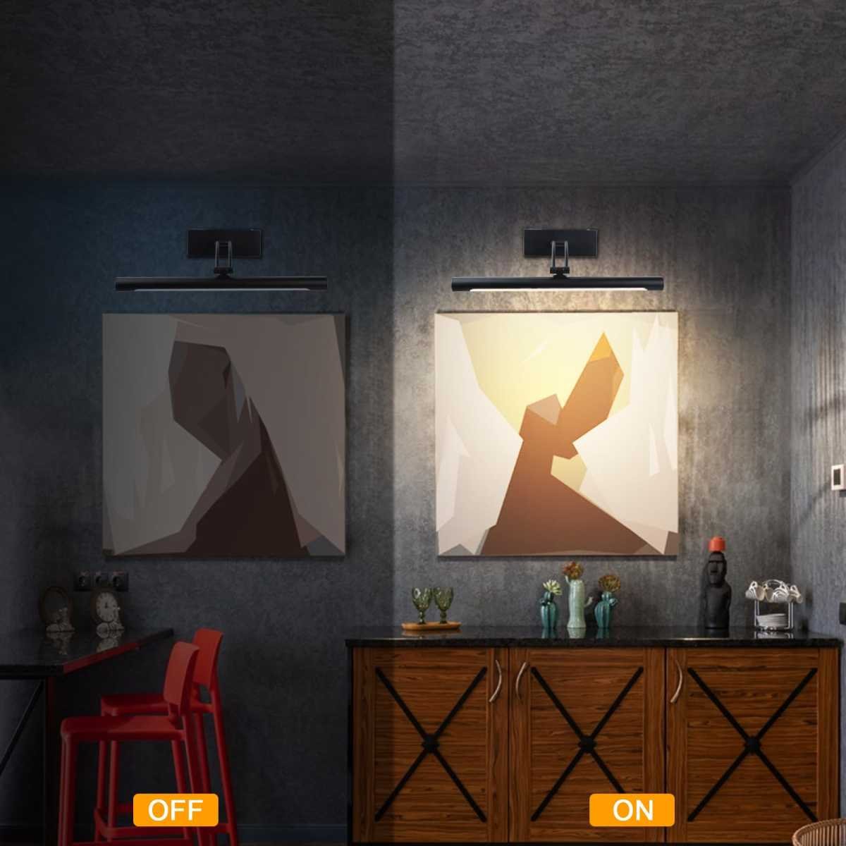 Hardwired Picture Light for Wall Black,14 inch Night Light LED Wall Sconces for Pictures,Dart Board Lights Wall Lights for Dartboard Mirror Frame Gallery