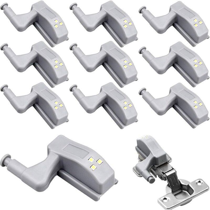 10 pcs Universal Hinge Lights Cabinet Light Warm White Color 12V 23A Battery For Kitchen Home Furniture Wardrobe