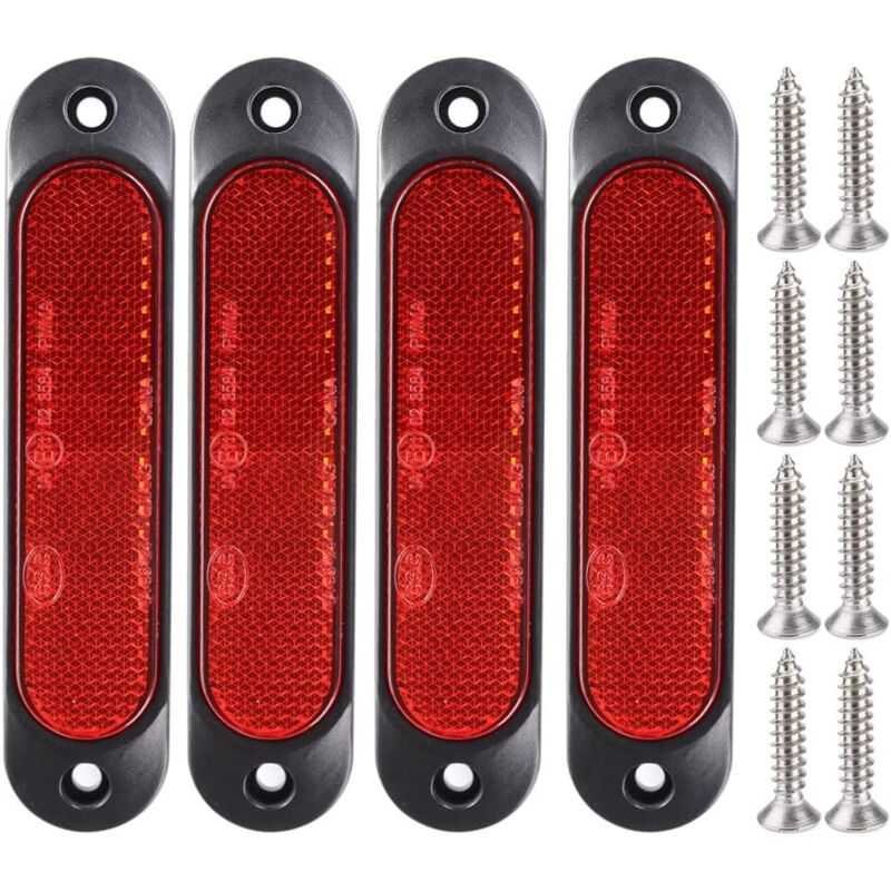4 pcs Red 12V-24V Front Side Marker 27 LED Trailer Truck, LED Rear Marker Trailer Parking Turn Signal Lights For Truck,