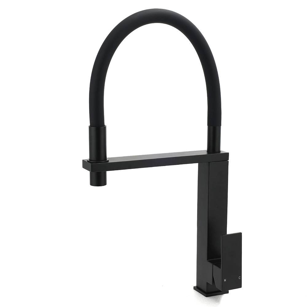 Matt Black Swivel Kitchen Sink Basin Mixer Swivel Faucet Tapware Pull Out Spout