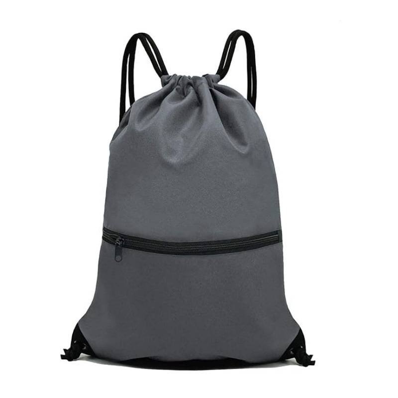 Grey Versatile Drawstring Backpack - Sports, Gym, Yoga, Dance & Travel Carry-All (34x47 cm)