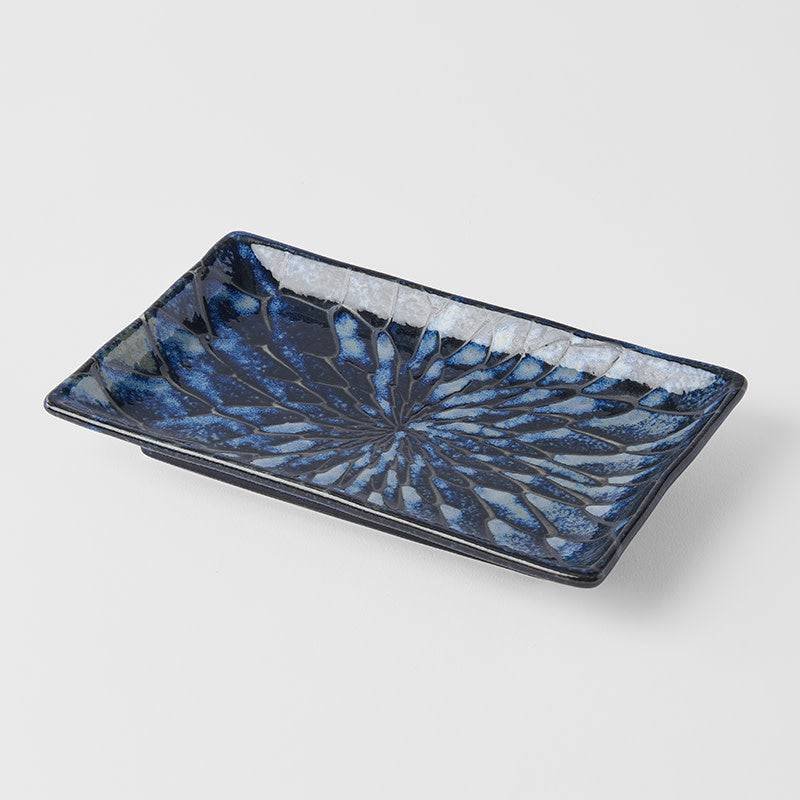 Sushi Plate 22cm Deep Blue Net Design