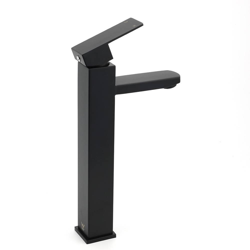 Matt Black Tall Square Basin Mixer Vanity Laundry Counter Sink Faucet Tap Outlet