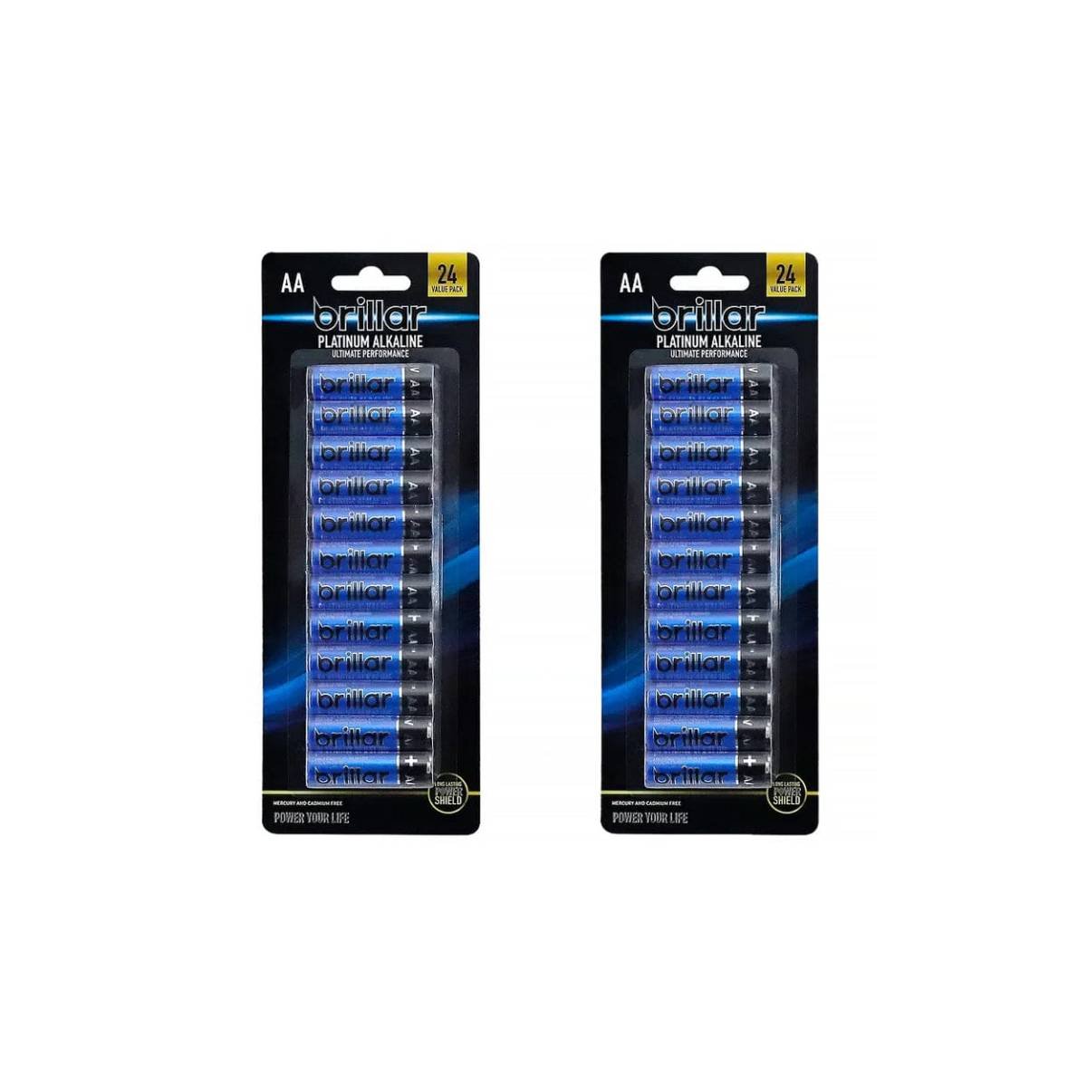 48 Pcs Brillar AA Platinum Alkaline Batteries