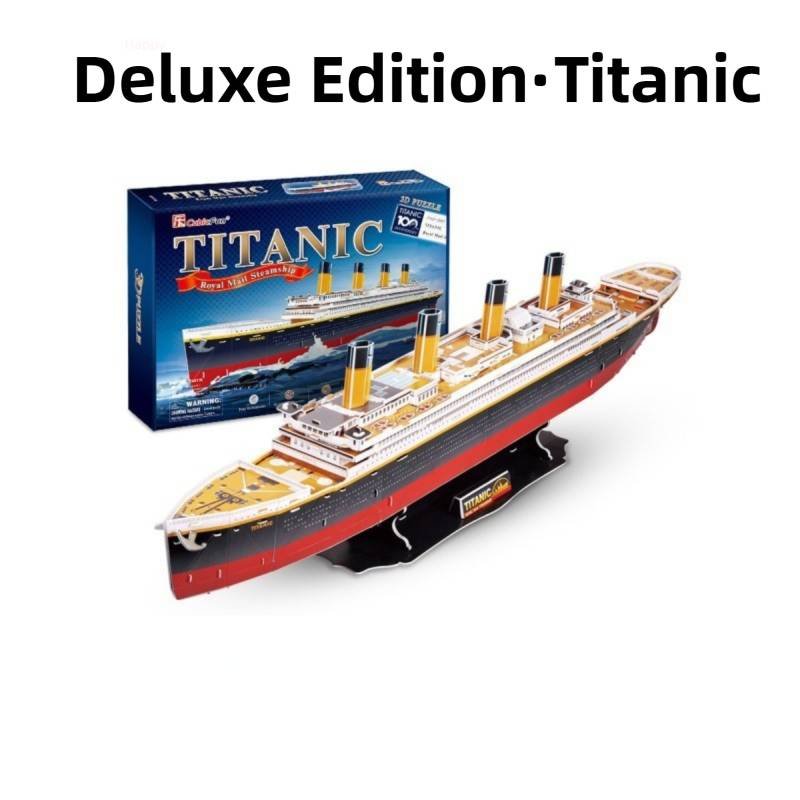 Deluxe Edition (113Pieces) 3D Titanic Ship Model Puzzle Kit - DIY Nautical Series Toy for Kids & Adults, Educational Building Blocks