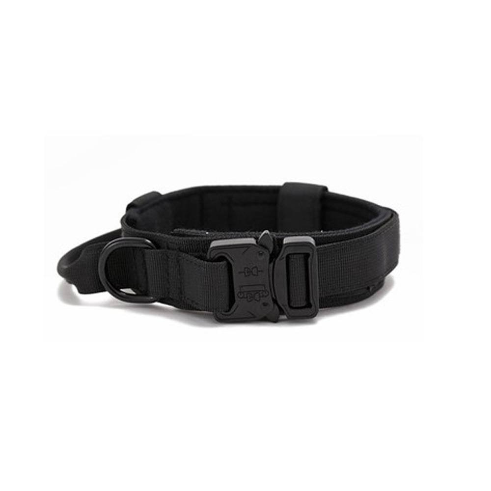 M Black Heavy Duty Tactical Dog Collar | Military Grade Nylon with Zinc Alloy Quick-Release Buckle | Padded Training Collar for Medium to Large Breeds