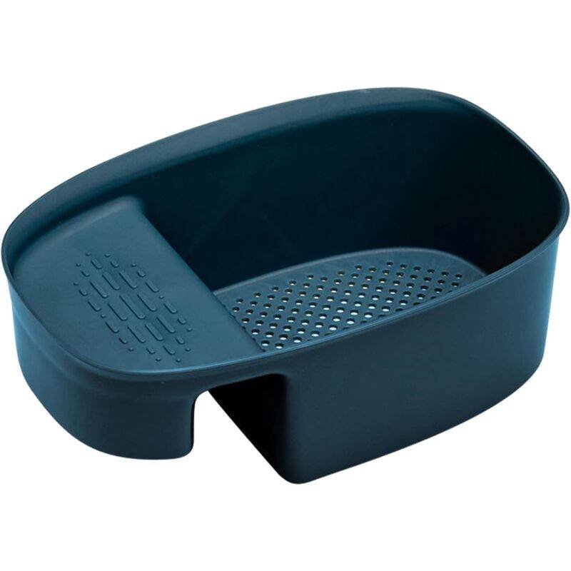 Kitchen Drain Baskets, Hanging Sink Basket Drain Holder Hanging Storage Shelf Sponge Holder Sink Drain Basket (Blue)