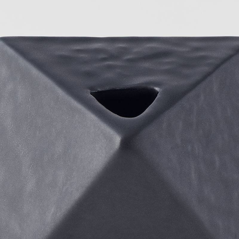 Vase Triangular 130ml Matte Black Glaze