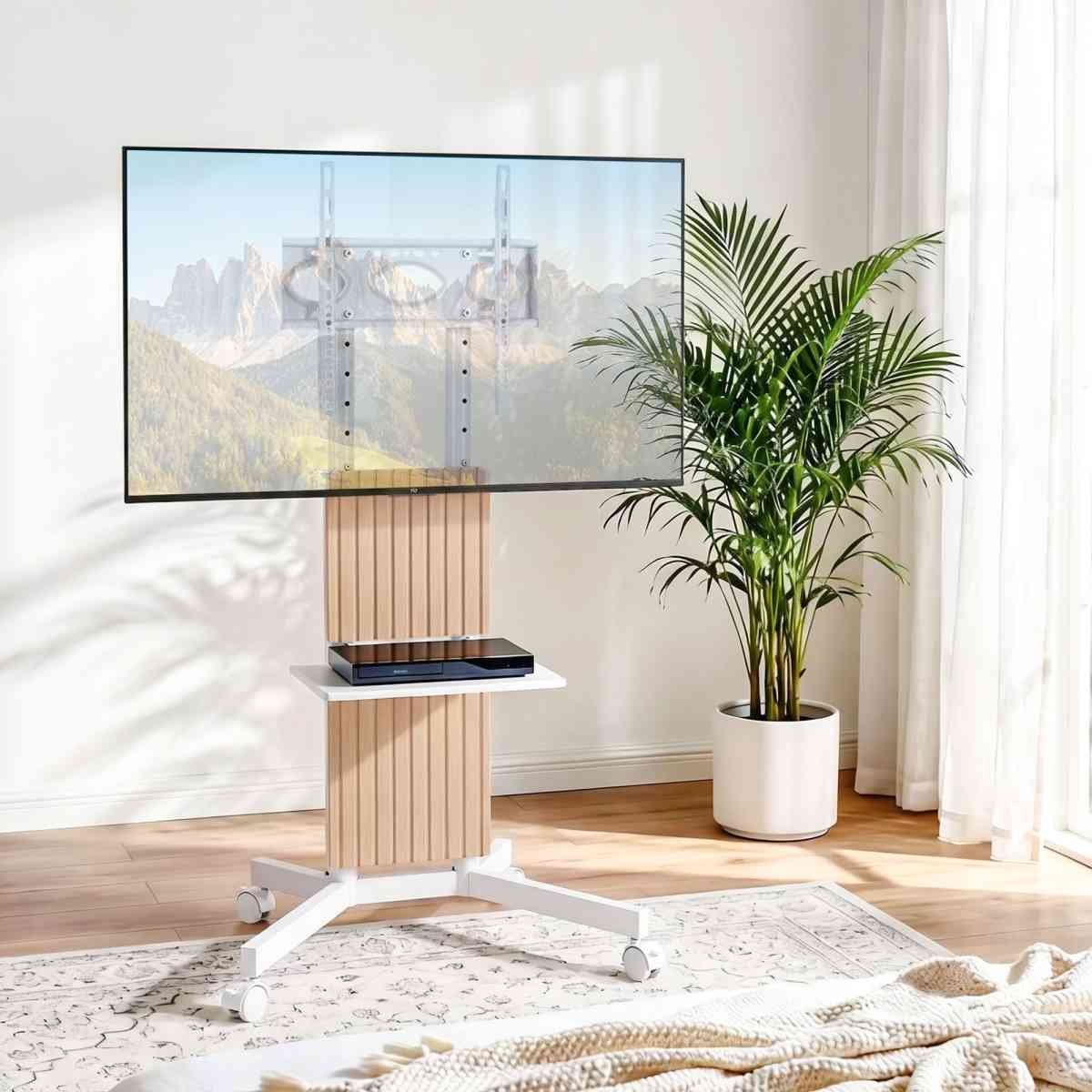 Artiss Mobile TV Floor Stand for 32-65" Mount Bracket Universal Adjustable Height with Wheels