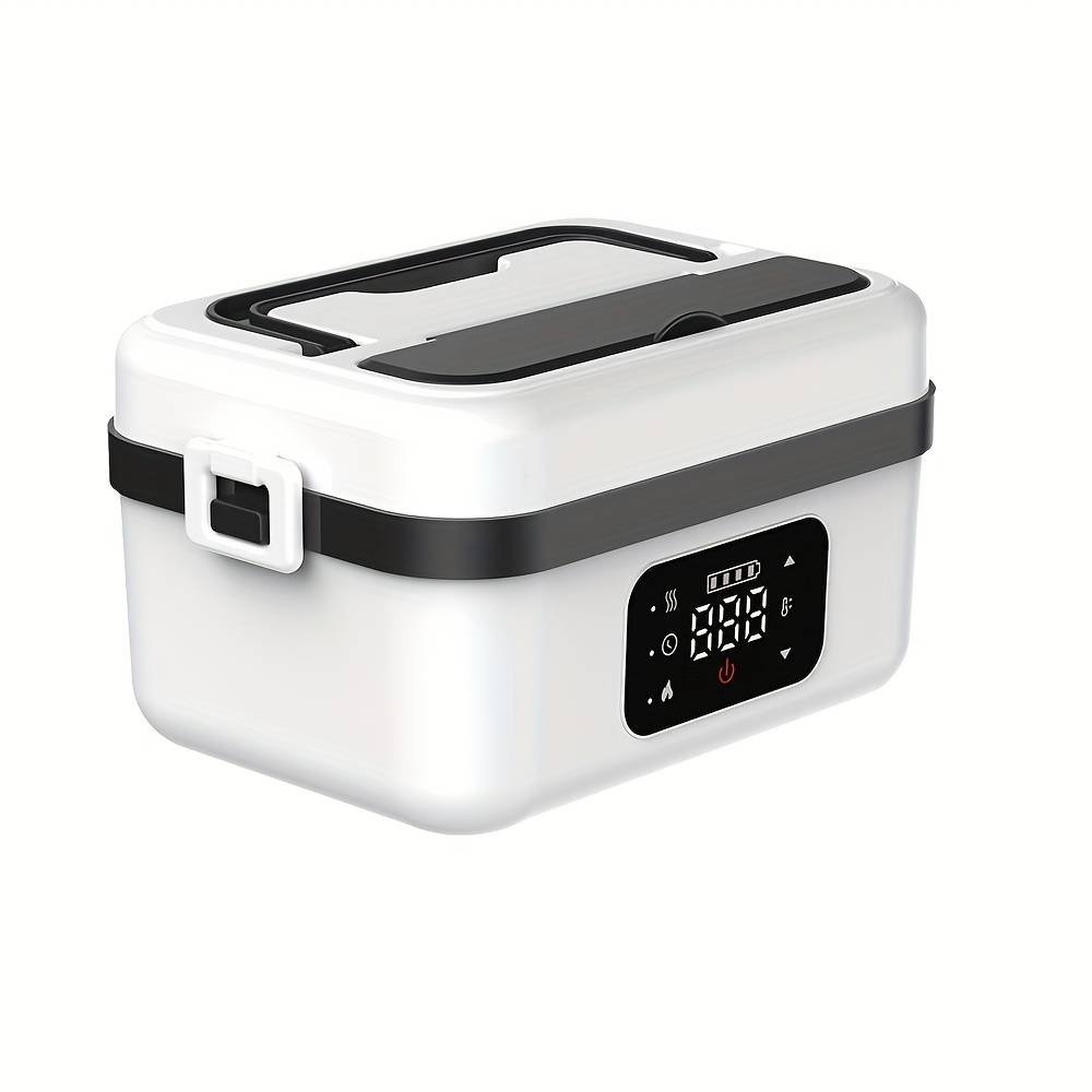 Electric Heating Insulated Lunch Box | 304 Stainless Steel Portable Insulated Storage Container, Suitable for Office, Camping, Picnics | Compact Insulated Food Container with Charging Function, No Water Needed(white)