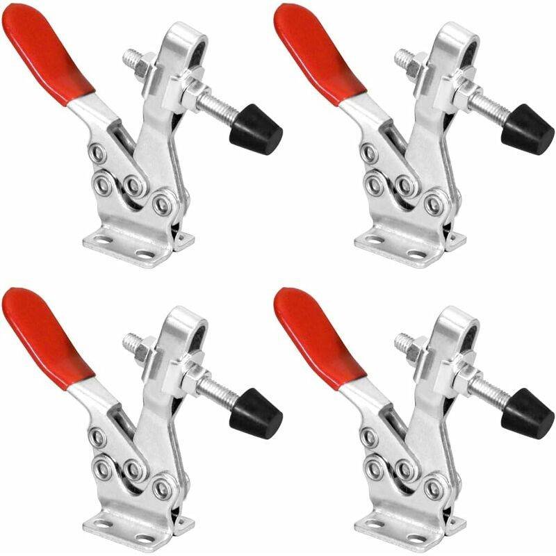 20326 225D Quick Release Horizontal Toggle Clamp - 500 Lb Holding Capacity With Rubber Pressure Tip, 4Pk